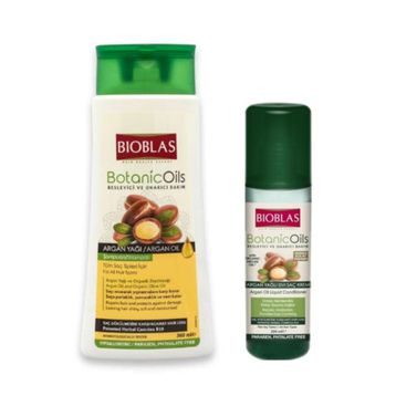 Bioblas Tüm Saç Tipleri İçin Argan Yağı Özlü Şampuan 360 ml Şampuan+200 ml Argan Yağlı Sıvı Saç Kremi Seti