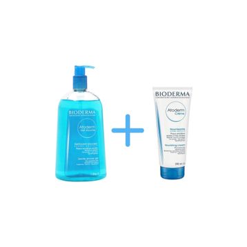 Bioderma Atoderm 1lt Shower Gel+Bioderma Atoderm 200 ml Cream