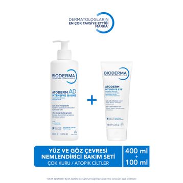 Bioderma Atoderm Çok Kuru ve Atopi Eğilimli Yüz ve Göz Çevresi Nemlendirici Yetişkin Çocuk Bebek Bakım Seti