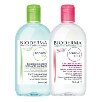 Bioderma Sebium H2O 500 ml + Hydrabio H2O Misel 500 ml Solüsyon