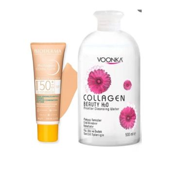Bioderma Spf50+ 40 ml Photoderm Cover Touch+Voonka 500 ml Temizleme Suyu