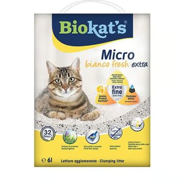 Biokat's Micro Fresh Extra Bahar Kokulu Aktif Karbonlu 6 lt Topaklanan Doğal Kedi Kumu