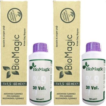 Biomagic Organik Amonyaksız Saç Boyası Buzlu Sütlü Kahve-88.21 2 Adet Saç Boyası+Oksidan