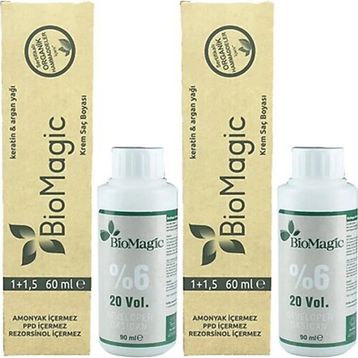 Biomagic Organik Sertifikalı 1.00 Siyah 60 ml Saç Boyası+90 ml Oksidan