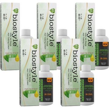 Biostyle Bitki Özlü Argan ve Keratin 7.1 Küllü Kumral 5x60 ml Saç Boyası+5x90 ml Oksidan