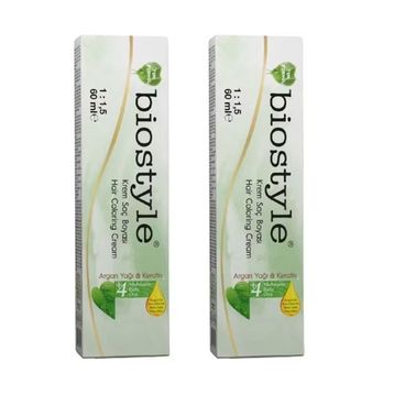Biostyle Bitki Özlü Argan ve Keratin 8.2 Bej Açık Kumral Oksidansız 2x60 ml Saç Boyası