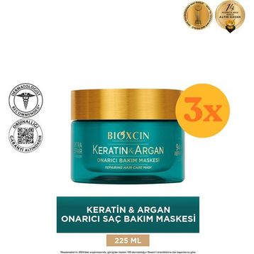 Bioxcin Keratin ve Argan 3x225 ml Saç Maskesi
