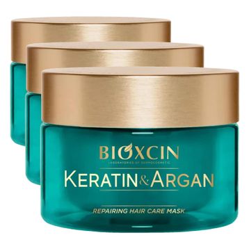 Bioxcin Keratin ve Argan Onarıcı Bakım 3x225 ml Saç Maskesi