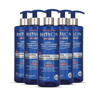Bioxcin Men Sport Kepek ve Saç Dökülmesine Karşı 5x500 ml Şampuan