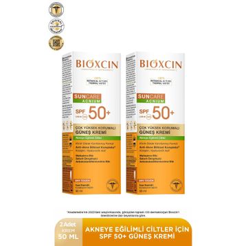Bioxcin Sun Care Akneye Eğilimli Ciltler SPF50 2x50 ml Güneş Kremi