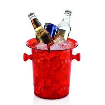 Biradlı 21x21.5 cm Kırmızı Akrilik Şişe Kovası