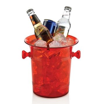 Biradlı 21x21.5 cm Kırmızı Akrilik Şişe Kovası