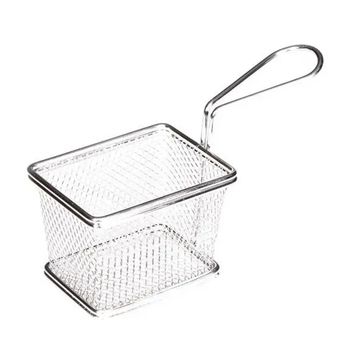 Biradlı BRD-YQ-03 Kare Tek Kulplu 10x7,5x7,5 cm Patates Sunum