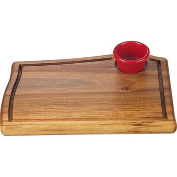 Biradlı GRV-1881 32x23 cm Sosluklu Ceviz Steak Tahta