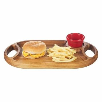 Biradlı GRV-1884 35x20 cm Ceviz Hamburger Sunum