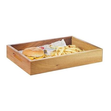 Biradlı GRV-1885 33x23x5,5 cm Ceviz Hamburger Sunum Kasası