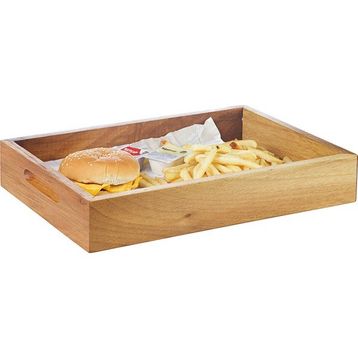 Biradlı GRV-1885 33x23x5,5 cm Ceviz Hamburger Sunum Kasası