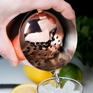 Biradlı İstiridye Bakır Kokteyl Süzgeç