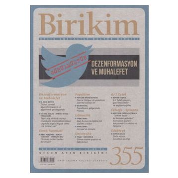 Birikim Aylık Sosyalist Kültür Dergisi Sayı: 355 Birikim Yayınları