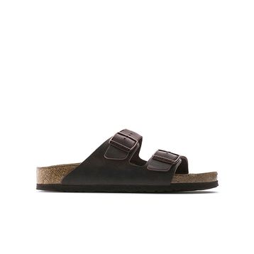 Birkenstock Arizona 052533 Habana Koyu Kahverengi Yağlı Nubuk Deri Unisex Çift Bantlı Terlik