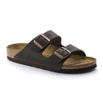 Birkenstock Arizona 052533 Habana Koyu Kahverengi Yağlı Nubuk Deri Unisex Çift Bantlı Terlik