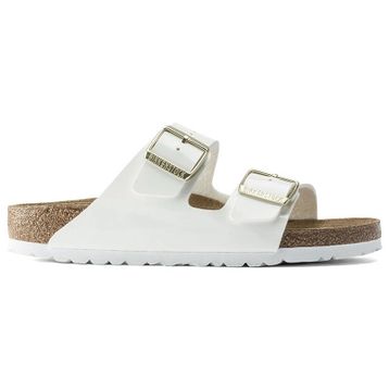 Birkenstock Arizona BF Patent 1005294 Patent White Beyaz Rugan Birko-Flor Unisex Çift Bantlı Terlik
