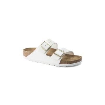 Birkenstock Arizona BF Patent 1005294 Patent White Beyaz Rugan Birko-Flor Unisex Çift Bantlı Terlik