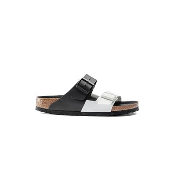 Birkenstock Arizona BF Split 1019703 Black White Siyah Beyaz Birko-Flor Unisex Çift Bantlı Terlik