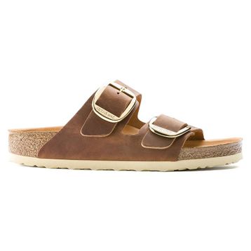 Birkenstock Arizona Big Buckle 1011072 Cognac Konyak Kahverengi Yağlı Deri Kadın Terlik