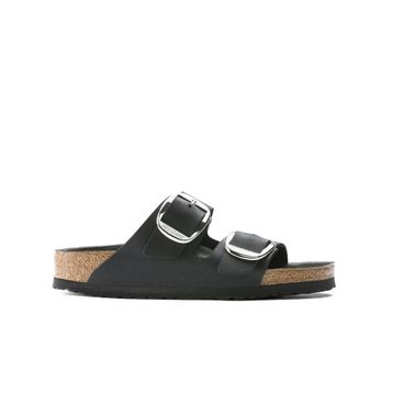 Birkenstock Arizona Big Buckle 1011075 Black Siyah Yağlı Deri Kadın Çift Bantlı Terlik