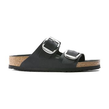 Birkenstock Arizona Big Buckle 1011075 Black Siyah Yağlı Deri Kadın Çift Bantlı Terlik