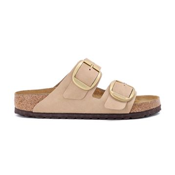 Birkenstock Arizona Big Buckle 1023957 Sandcastle Bej Nubuk Deri Kadın Terlik