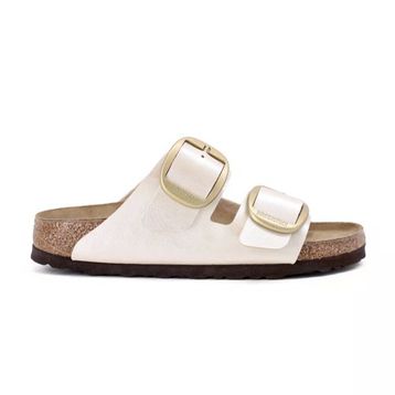 Birkenstock Arizona Big Buckle BF Graceful 1020021 Pearl White İnci Beyazı Birko-Flor Kadın Çift Bantlı Terlik