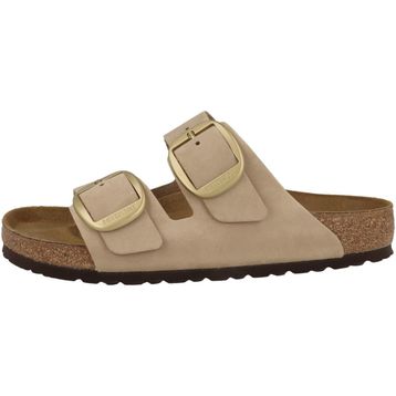 Birkenstock Arizona Big Buckle NU 1024064 Sandcastle Bej Nubuk Deri Kadın Çift Bantlı Terlik