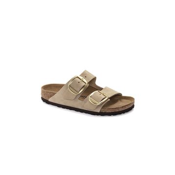 Birkenstock Arizona Big Buckle NU 1024064 Sandcastle Bej Nubuk Deri Kadın Çift Bantlı Terlik