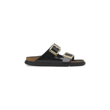 Birkenstock Arizona Droplet Buckle 1029353 High-Shine Black Siyah Deri Kadın Terlik