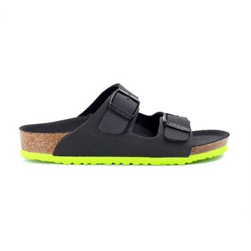 Birkenstock Arizona Kids Birko-Flor 1022102 Desert Soil Black Lime Siyah-Yeşil Çocuk Terlik