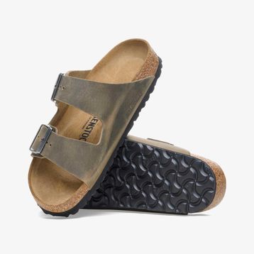 Birkenstock Arizona LEOI 1027039 Faded Khaki Haki Yağlı Nubuk Deri Unisex Terlik