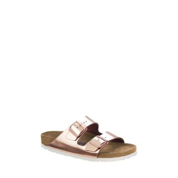 Birkenstock Arizona SFB NL Metallic 952093 Copper Bakır Hakiki Deri Kadın Çift Bantlı Terlik