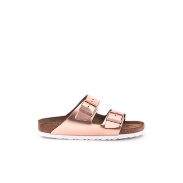 Birkenstock Arizona SFB NL Metallic 952093 Copper Bakır Hakiki Deri Kadın Çift Bantlı Terlik