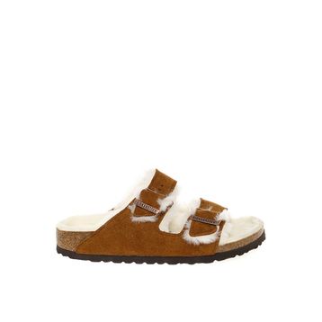 Birkenstock Arizona VL Shearling 1001135 Mink Vizon Süet Unisex Çift Bantlı Terlik