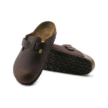 Birkenstock Boston LEOI 860133 Habana Kahverengi Yağlı Nubuk Deri Unisex Kapalı Terlik
