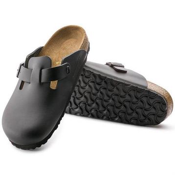 Birkenstock Boston NL 060193 Black Siyah Hakiki Deri Unisex Kapalı Terlik