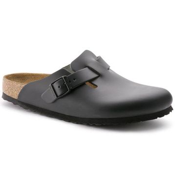 Birkenstock Boston NL 060193 Black Siyah Hakiki Deri Unisex Kapalı Terlik