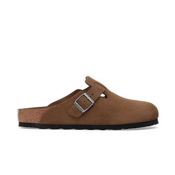 Birkenstock Boston Soft Footbed 1030861 Dark Tea Koyu Kahverengi Süet Unisex Kapalı Terlik
