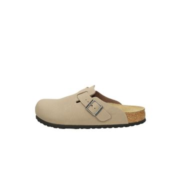 Birkenstock Boston TEX 1033135 Grey Taupe Gri Bej Birko-Flor Nubuk Unisex Kapalı Terlik