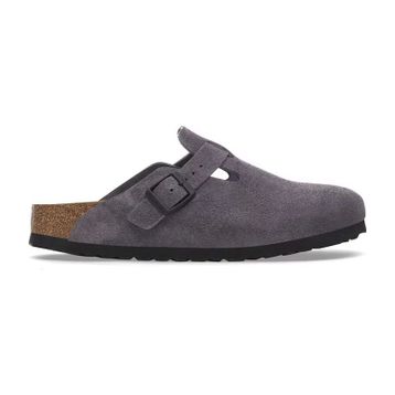 Birkenstock Boston VL 1028552 Velvet Grey Gri Süet Unisex Kapalı Terlik
