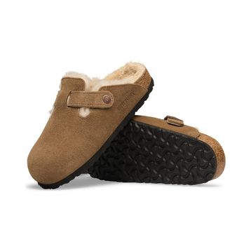 Birkenstock Boston VL Shearling 1032432 Dark Tea Koyu Kahverengi Süet Unisex Kapalı Terlik