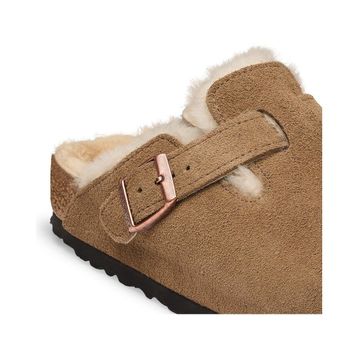 Birkenstock Boston VL Shearling 1032432 Dark Tea Koyu Kahverengi Süet Unisex Kapalı Terlik