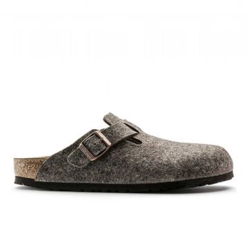 Birkenstock Boston Wool Felt 160583 Cacao Kahverengi Yün Unisex Kapalı Terlik